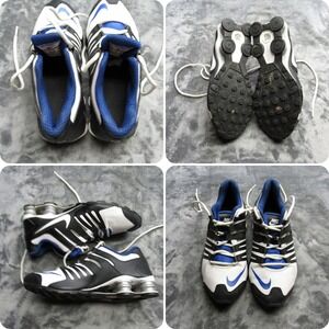 Nike Shox NZ Youth 6.5 White Hyper Blue Turbo Running Shoes Cushioned 739637-100